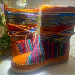 Toms Nepal Boots Brown-Multicolor Size 6